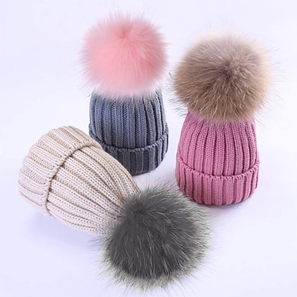 Geemin 16 Pcs Multicolor Faux Fur Pom Poms Balls Plush Shaggy Ball for Hobby Supplies