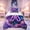 Purple A, variant on Feelyou Galaxy Neon Alphabet C Full Size Comforter Sets for Kids, Starry Monogram Bedding Comforter Set, Purple Blue, Colorful Star Reversible, 3 Pieces, 1 Comforter and 2 Pillowcases