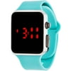 LED Digital Watch, Turquoise Rubber Strap
