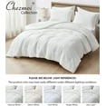thumbnail image 5 of Chezmoi Collection Cliff 3-Piece Lightweight Cooling Comforter Set, King, Rayon Derived from Bamboo & Polyester Blended, Soft Breathable Bedding for Hot Sleepers, White, 5 of 9