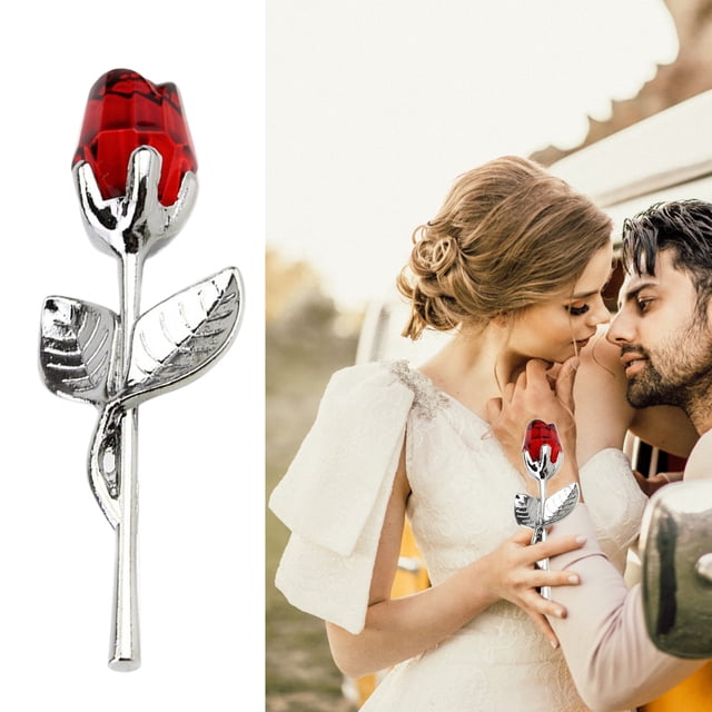 Shining Metal Crystal Red Rose Glass Rose Flower For Wedding Gift Valentine's Day Present