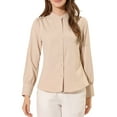thumbnail image 1 of CAMISAS DE MANGA LARGA CON CUELLO ALTO Y BOTONES PARA MUJER INSPIRAR CHIC S BEIGE, 1 of 7