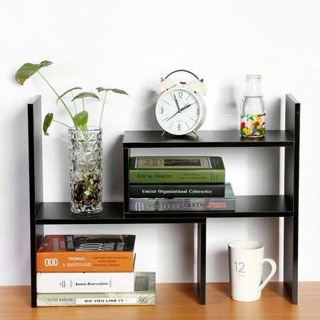 - Qiilu Diy Particle Board Table Desktop Storage Rack Display Shelf Organizer Counter Top Bookcase Magazine Holder Home Office Use