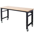thumbnail image 5 of Workbench - 60" Wide Rolling Workbenches for Garage - Adjustable Height, Workshop Tool Bench, Metal with rubber Wood Top, 5 of 9