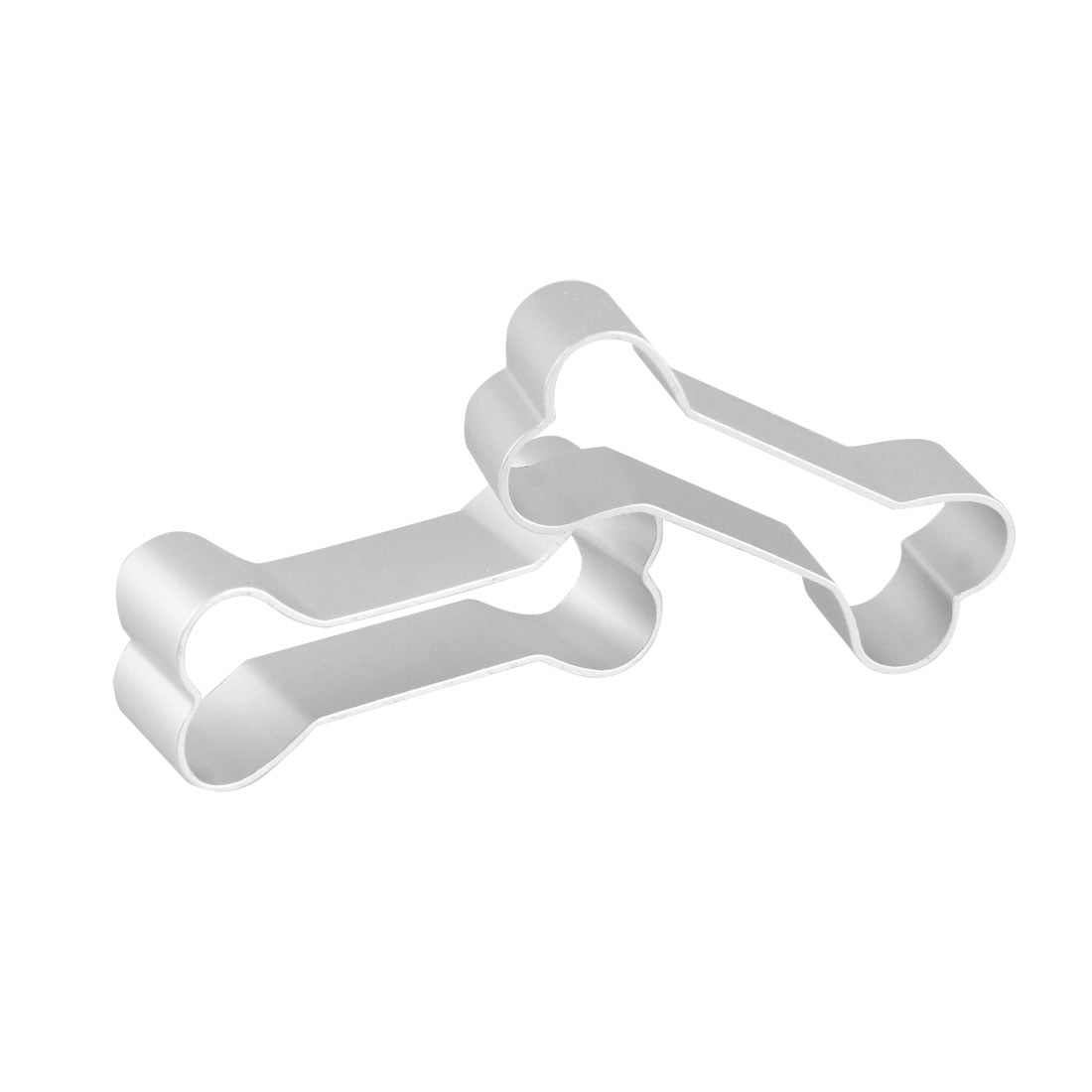 Unique Bargains Dog Bone Shaped Biscuit Cake Cookie Cutter Mould 2Pcs Silver Tone