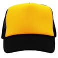 thumbnail image 3 of Double tone contrast poly foam mesh back trucker cap (Yellow/Black), 3 of 5