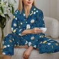 thumbnail image 6 of Pajama Sets for Women 2 Pcs, Various lights Button Down Long Sleeve Sleepwear Lounge PJ Sets, 6 of 6