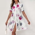 thumbnail image 3 of Iyufng Women Dresses for Summer Women's Short Sleeve Button Down Casual Printed Flowy A-Line Shirt Dress, 3 of 9