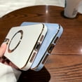 thumbnail image 4 of for iPhone 12 Pro Case, [Compatible with MagSafe] Magnetic Luxury Plating Gold Cover Built-in Camera Lens Protector Shockproof Protective Slim Phone Case,Blue, 4 of 9