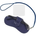 thumbnail image 1 of Estuche portátil de cuero para gafas de sol, estuche delgado para gafas, estuche suave para gafas de viaje, estuche para gafas, estuche liviano con correa para el cuello, paño de limpieza, 1 of 6