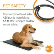K&H Pet Products Original Lectro-Kennel Outdoor Heated Dog Pad with Free Cover Black Medium 22.5 X 16.5 Inches