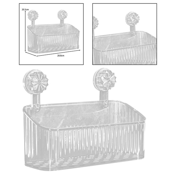 Carrito de ducha, organizador de ducha con ventosa, estante colgante para inodoro, cesta de ducha, estante flotante para baño para dormitorio y sala plata grande Macarena Organizador de ducha