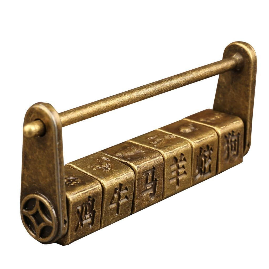 Tachiuwa Zodiac Old Vintage Password Padlock Jewelry Furniture