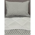 thumbnail image 3 of Sacred Geometry Comforter & Sham Bedding Set, Trellis Art Pattern of Circles Overlapping Internal Flowers, 3 pcs Duvet Set Microfiber Filling Quilt, 5 Sizes, Eggshell and Charcoal Grey, by Ambesonne, 3 of 4