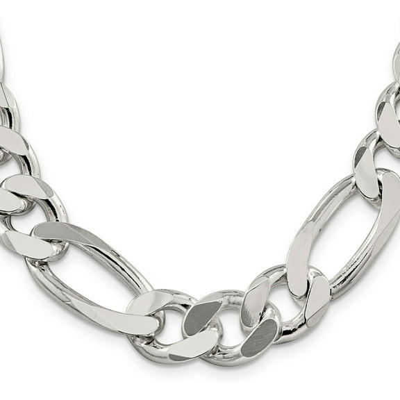 Sterling Silver Figaro Chain 24"