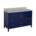 thumbnail image 5 of California 60" Single Bathroom Vanity with Royal Blue Cabinet and Carrara Marble Top, 5 of 6