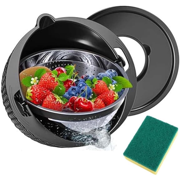 Multifunctional Colander Set,4-1 Colander with Bowl Set - Rotatable Strainers for Kitchen, Food Strainers with Grater,Rotatable Food Bowls for Rinsing Fruits Vegetables