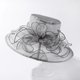 thumbnail image 4 of Sombrero de verano para mujer con flores y hojas anchas - Sombrero de playa para despedida de soltera, encaje/poliéster, talla única, protección UV, 4 of 5