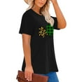 thumbnail image 2 of XCHQRTI Lucky Leaf Clover Women Shirt Plus Size T-Shirt St. Patrick's Day Graphic Top Oversized O Neck Tee, 2 of 9