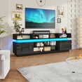 thumbnail image 4 of ChVans 82.7" LED TV Stand for up to 95" TVs with Power Outlet, Modern Tall Entertainment Center with Storage, High Gloss Gaming TV Media Console with 2 Storage Cabinets for Living Room, Bed Room, 4 of 6