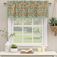 thumbnail image 2 of 2 Pack Valances for Window, Boho Green Flowers Short Curtains for Kitchen Bedroom Living Room, Spring Abstract Watercolor Floral Leaf Rod Pocket Small Window Treatment Valance Drapes 54 x 18 Inch, 2 of 8