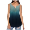 thumbnail image 2 of asdoklhq 2025 Summer Fall Womens Tops Clearance under $5 Women Round -Neck Short Sleeve Gradient Strappy Shoulder T-Shirt Tops Blouses Vest Green XXL, 2 of 7
