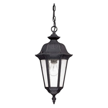 Nuvo Lighting 62038 - 1 Light 9" Satin Iron Ore Seeded Mist Glass Shade Hanging Lantern Light Fixture (60-2038)