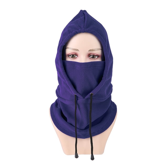 Máscara de capucha para montar al aire libre, a prueba de frío, a prueba de viento, para esquí, cálido, de talla grande, forro polar, gorro de punto
