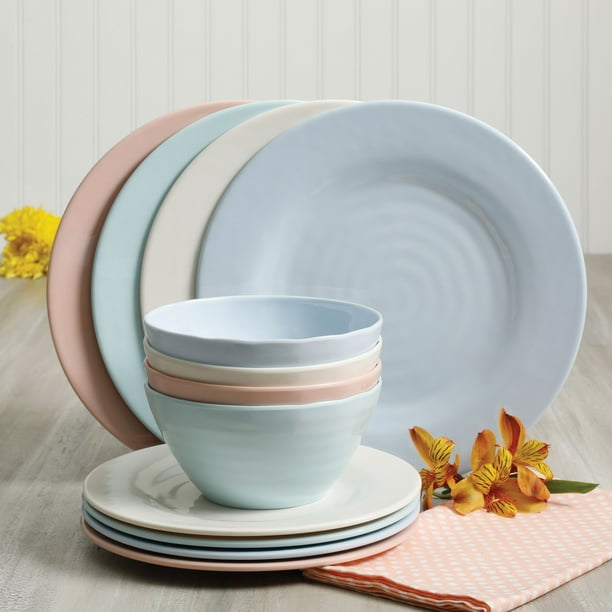 Gibson Home Brela Pastel Melamine 12Piece Dinnerware Set