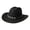 black, variant on Vintage Western Cowboy Hat with Turquoise Silver Leather Band, Wide Brim Fedora for Women Men
