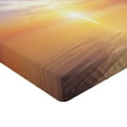 thumbnail image 2 of Ambesonne Sunrise Fitted Sheet, Horizon Seascape Bay, Full Size, Orange and Blue, 2 of 3