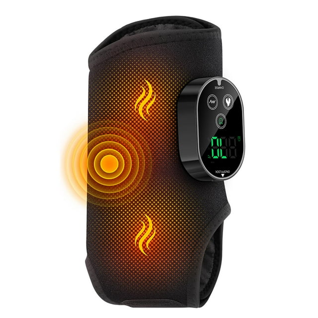 Masajeador de tobillos 2 en 1 portátil con almohadilla térmica para tobillos, ideal como regalo para papá y hombre. negro