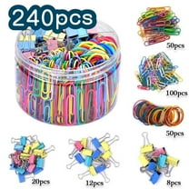 Kabuer Paper Clips Binder Clips Colored Office Clips Set with Paper Clamps Paperclips 240 Pcs