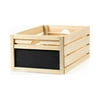 Organic Natural Wood Stacking Milk Crate with Chalkboard End
