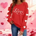 thumbnail image 2 of Itsame Long Sleeve T-Shirts Women's Valentine's Sweatshirt Loose Crew Neck Tops Red Size XL, 2 of 9