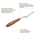 thumbnail image 5 of Uxcell 2pcs Palette Knife Painting Tool 2.56" x 0.67" Stainless Steel Teardrop Blade 8.46" Length Spatula Painting Pallet knife with Hole Beech Wood Handle for Acrylic Canvas, Red/Silver, 5 of 7