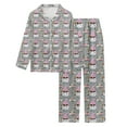 thumbnail image 4 of Summer Pajamas for Women Set – Lightweight Cotton Loungewear, Cozy Sleepwear for Hot Nights Women's Christmas Printed Button Pocket Long Sleeved Pants Home Sleepwear Set, 4 of 4