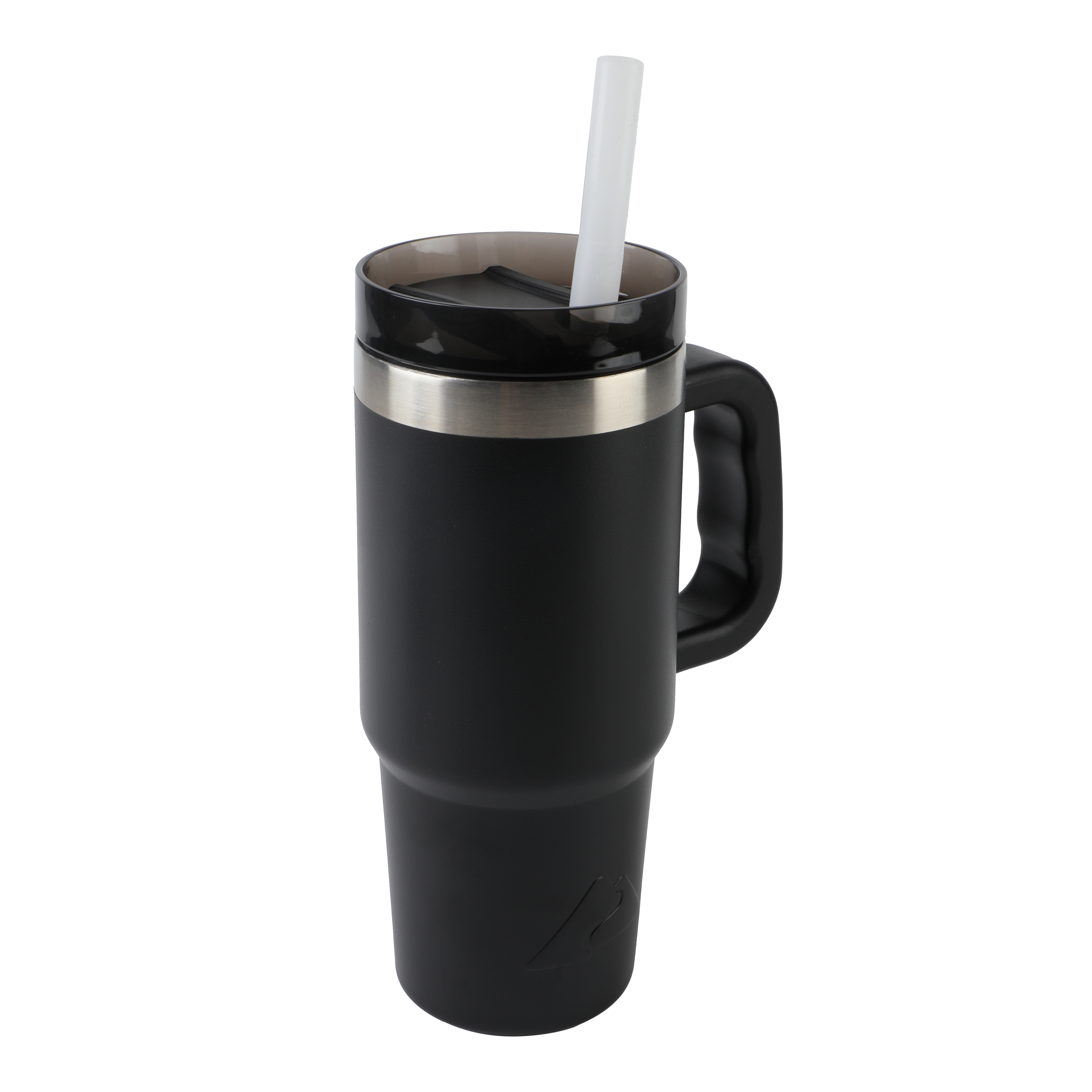 Termo de acero inoxidable aislado de 18 oz con asa, negro intenso 3