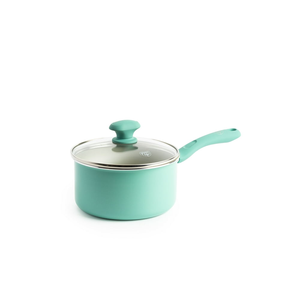 GreenLife Diamond Ceramic Nonstick Turquoise 2.5 Quart Covered Sauce