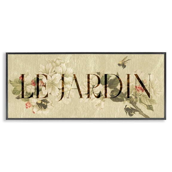 Stupell Industries French Country French Garden Vintage Black Framed Giclee Art, 24 x 10, by Lil' Rue