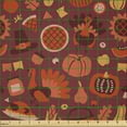 thumbnail image 2 of Ambesonne Thanksgiving Fabric by the Yard Microfiber, Celebration Pumpkin, 10 Yards, Pale Maroon Vermilion, 2 of 2