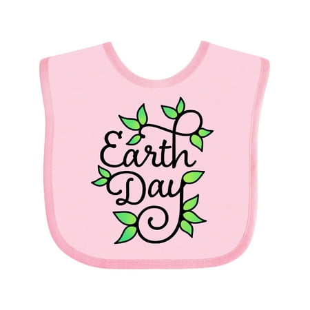 

Inktastic Earth Day- in black with green leaves growing Gift Baby Boy or Baby Girl Bib