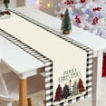 thumbnail image 5 of Christmas Table Runner,48 Inches Buffalo Plaid Red Pine Trees Merry Christmas Table Runner,Navidad decoración Clearance,Winter Xmas Holiday Tables Decoration de Navidad for Indoor Home Decor, 5 of 8
