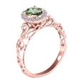 thumbnail image 2 of AoneJewelry 10K Solid Rose, White & Yellow Gold Green Amethsyt Diamond Ring, 2 of 4