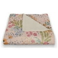 thumbnail image 3 of Creative Products Butterfly Bird Floral on Pink 50 x 60 Coral Fleece Blanket, 3 of 3
