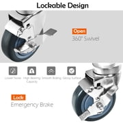 Costway 30 x 48 Stainless Steel Commercial Kitchen Work Table w/ 4 Wheels