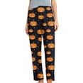 thumbnail image 2 of Women's Pj Bottoms Halloween Jack-O-Lantern Star Print Lounge Pants Elastic Waist Comfortable Relaxed Fit Sleepwear Casual Sleep Pants Cozy Nightwear, 2 of 5