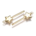 thumbnail image 2 of 10pcs Brass Pendants Long-Lasting Plated Cadmium Free & Lead Free Star Magic Stick Golden 27x9x2mm Hole: 1.4mm, 2 of 2
