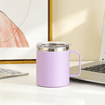 thumbnail image 3 of Coffee Stainless Steel Mug with 2 Lids & Handle, Purple Insulated Travel Cup 16oz Large Capacity Leakproof Thermal Tumbler for Office Home Commute Camping, 3 of 3