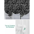 thumbnail image 3 of Black Floral Tie Up Curtains for Windows 45 Inch Length Balloon Curtains Kitchen Adjustable Balloon Window Shade Vintage Farmhouse Abstract Flowers Pattern Tie Up Bathroom Curtain Window 42"x45", 3 of 6